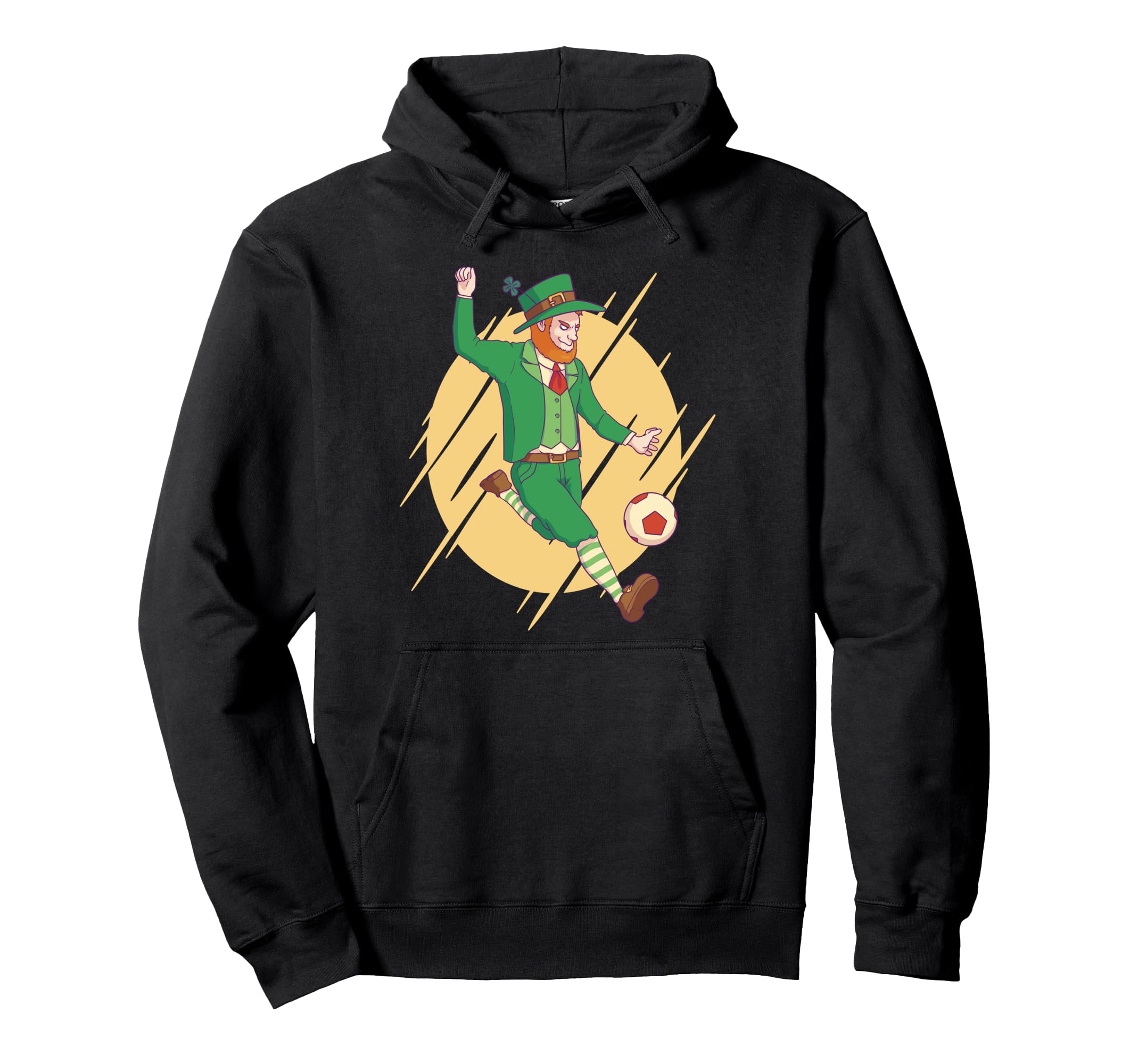 St Patricks Day Leprechaun Soccer Hoodie - Trendy Graphic for Adults - T-Shirt, Sweatshirt, Hoodie