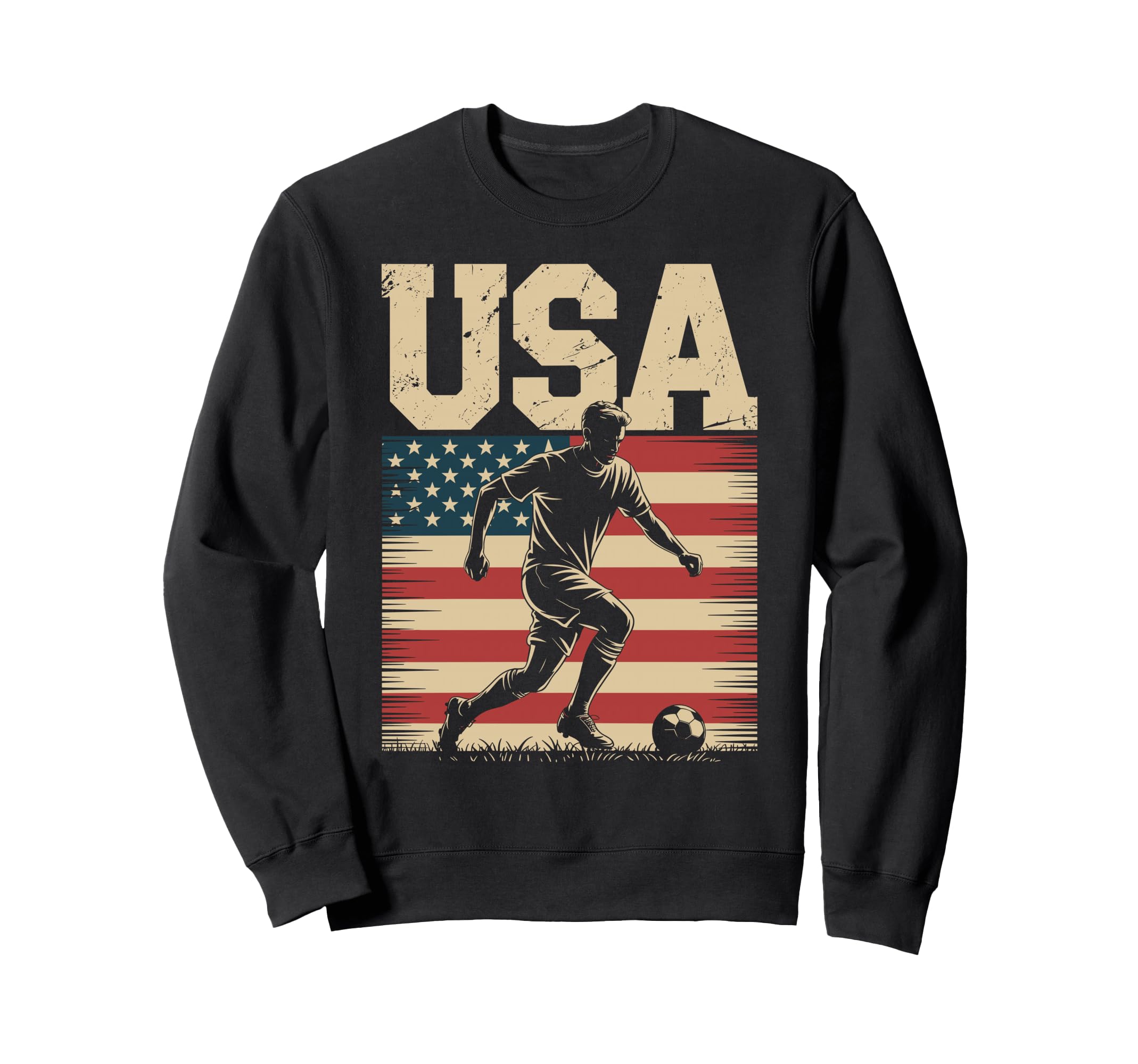 Patriotic Soccer Usa Flag Soccer Player Sweatshirt - Graphic Print Unisex - T-Shirt, Sweatshirt, Hoodie