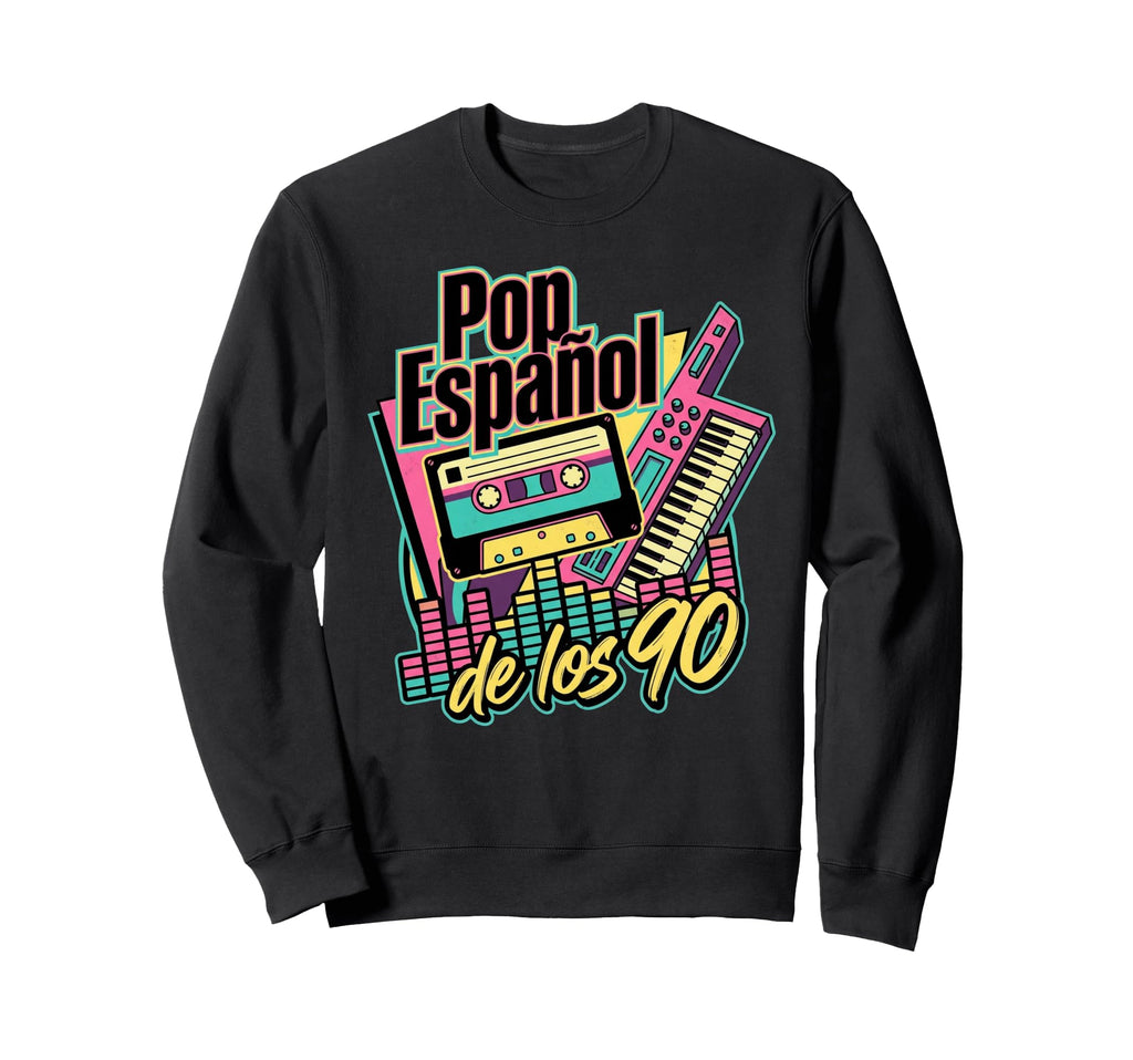 Pop Espanol 90S Cassette Tape Sweatshirt - Novelty Apparel Men Women - T-Shirt, Sweatshirt, Hoodie
