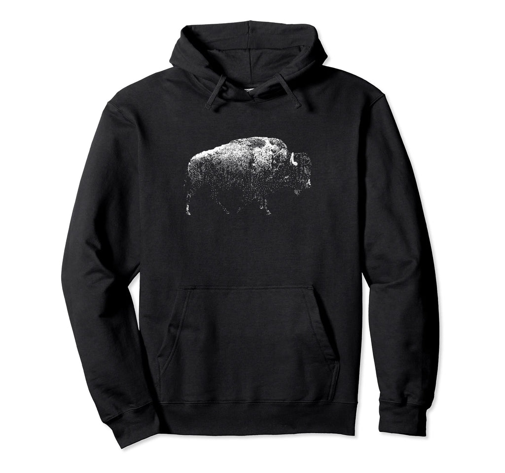 Buffalo I Bison I National Park Wild Hoodie - Custom Art Print for Adults - T-Shirt, Sweatshirt, Hoodie