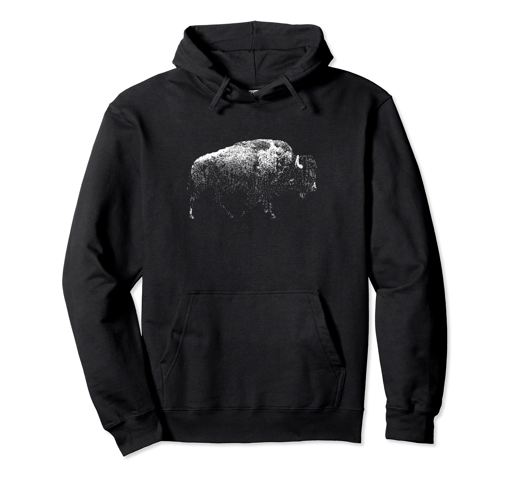 Buffalo I Bison I National Park Wild Hoodie - Custom Art Print for Adults - T-Shirt, Sweatshirt, Hoodie