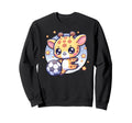 Soccer Playing Giraffe Kicking Soccer Sweatshirt - Graphic Print Unisex - T-Shirt, Sweatshirt, Hoodie