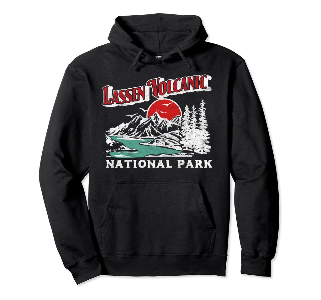 Lassen Volcanic National Park 80S Hoodie - Custom Art Print Unisex - T-Shirt, Sweatshirt, Hoodie