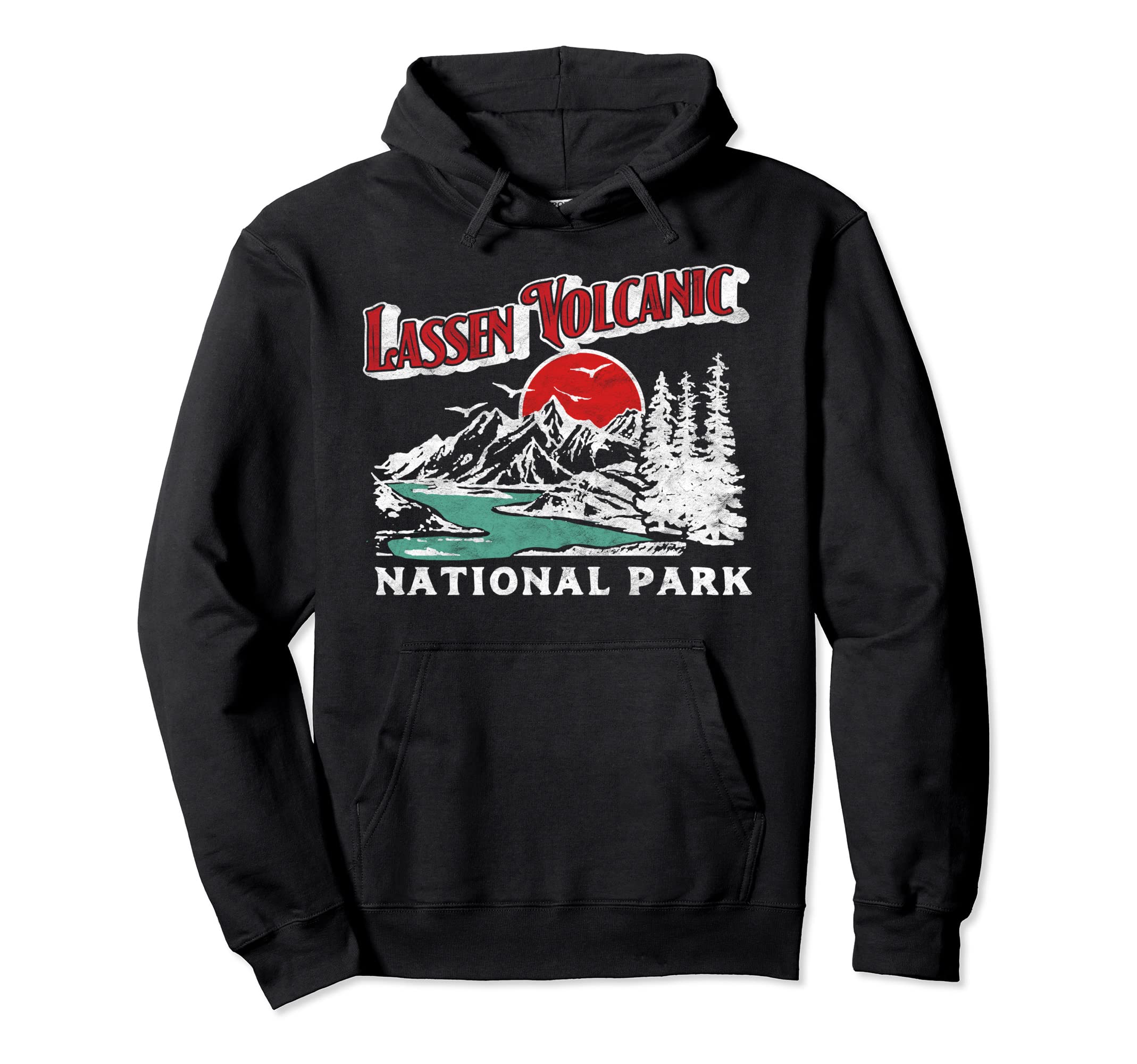 Lassen Volcanic National Park 80S Hoodie - Custom Art Print Unisex - T-Shirt, Sweatshirt, Hoodie