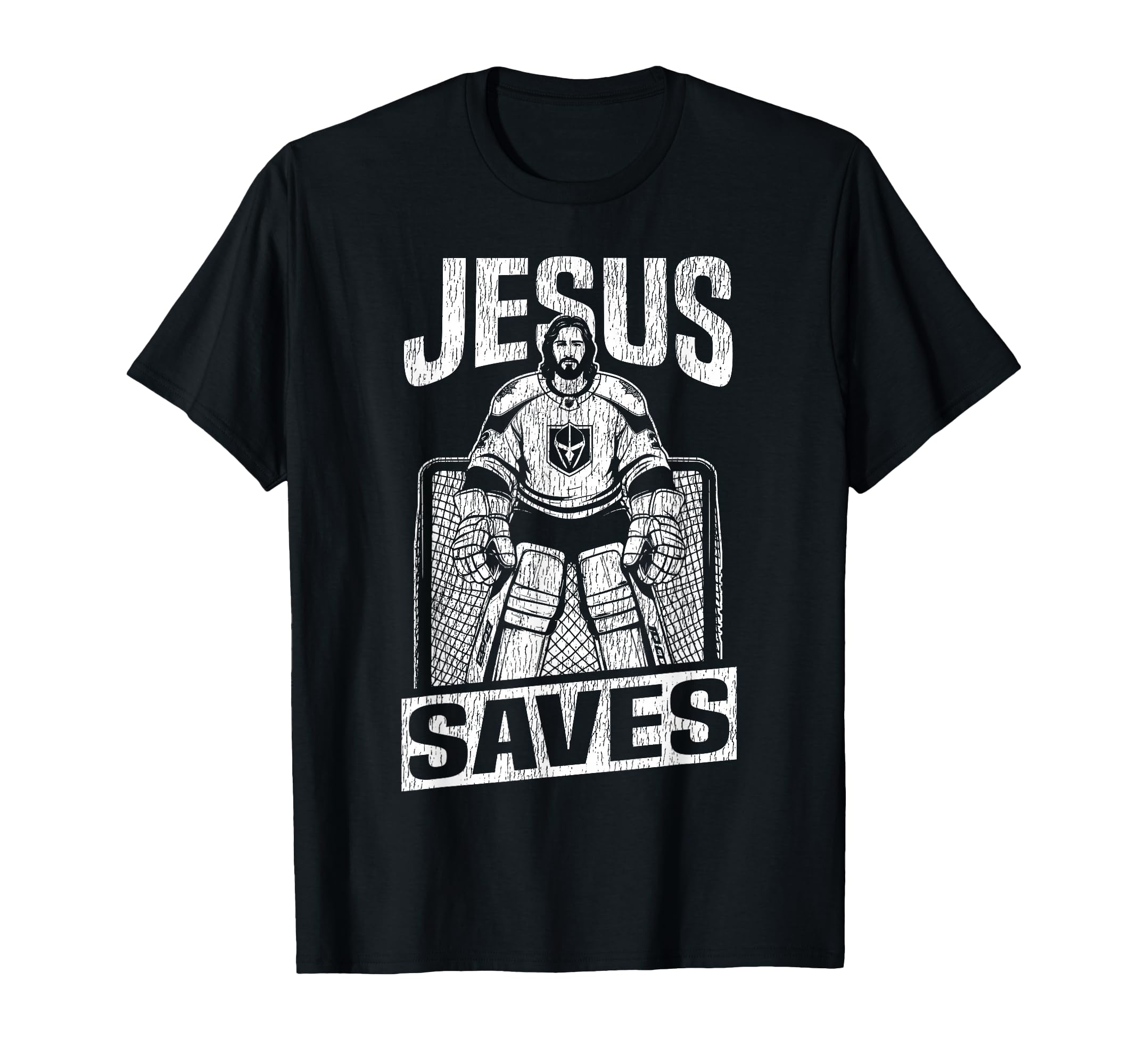 Ice Hockey Goalie Goalkeeper Jesus T-Shirt - Fun Novelty Design Men Women - T-Shirt, Sweatshirt, Hoodie