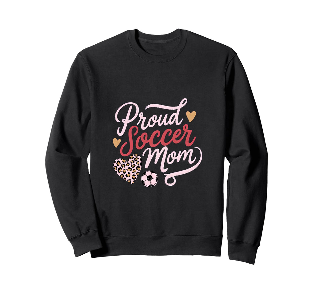 Proud Soccer Mom Leopard Family Sweatshirt - Graphic Print Unisex - T-Shirt, Sweatshirt, Hoodie
