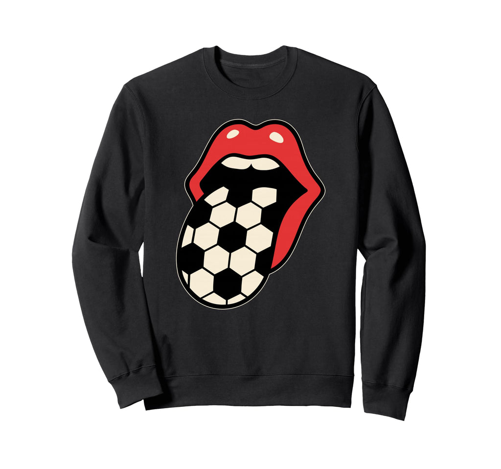 Soccer Tongue Red Lips Sweatshirt - Graphic Print Men Women - T-Shirt, Sweatshirt, Hoodie