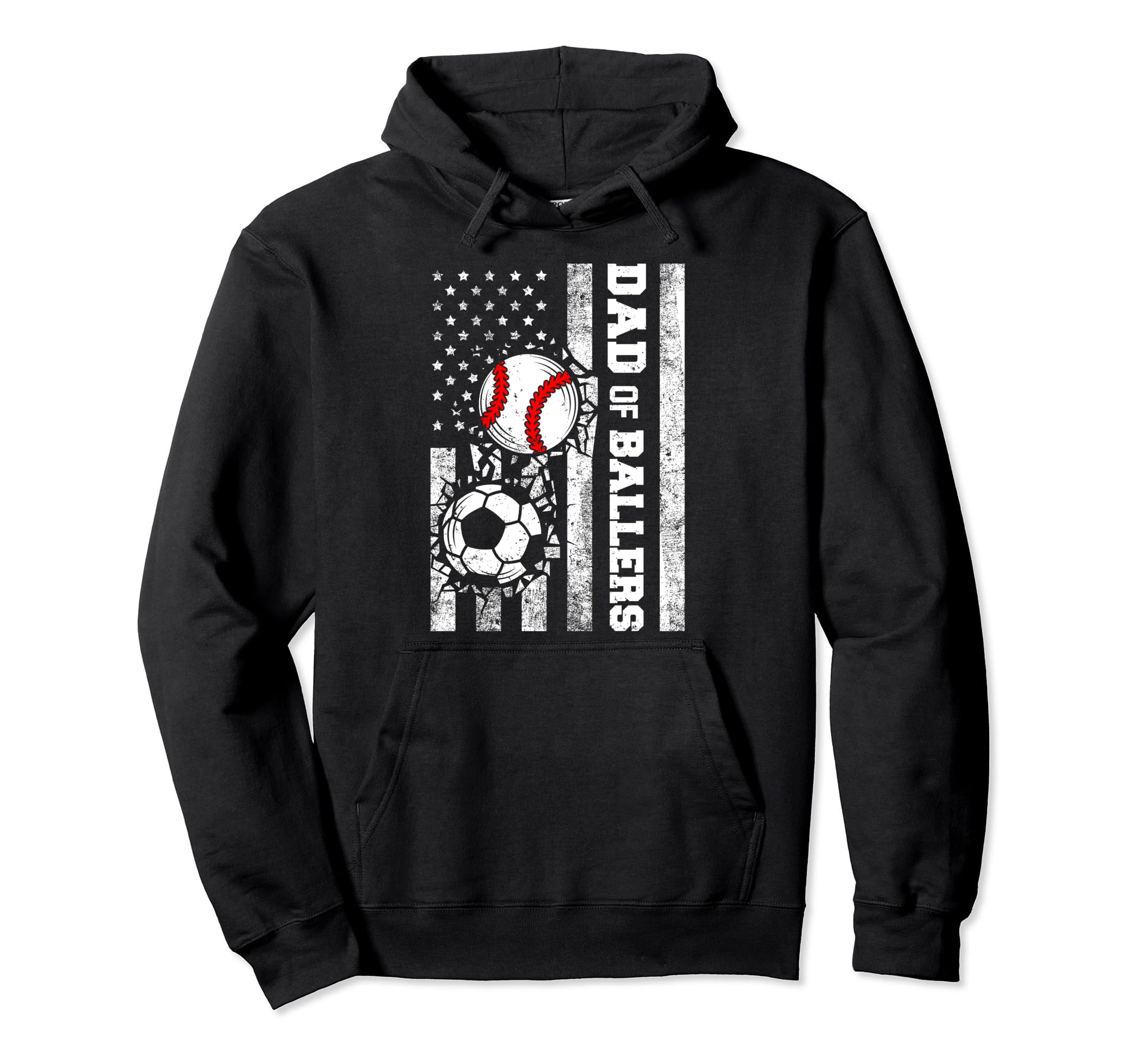 Dad Ballers Funny Usa Flag Soccer Hoodie - Streetwear Style for Adults - T-Shirt, Sweatshirt, Hoodie