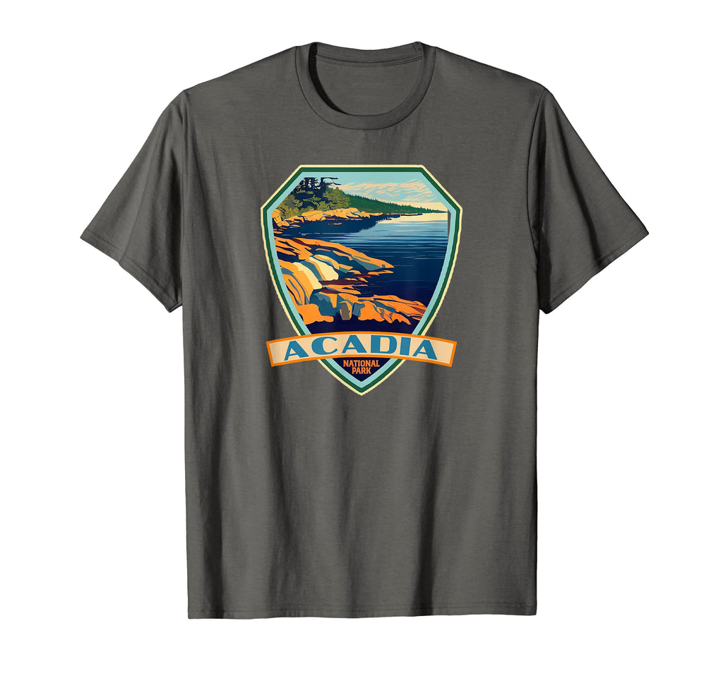 Acadia National Park Wpa Badge T-Shirt - Custom Art Print Unisex - T-Shirt, Sweatshirt, Hoodie