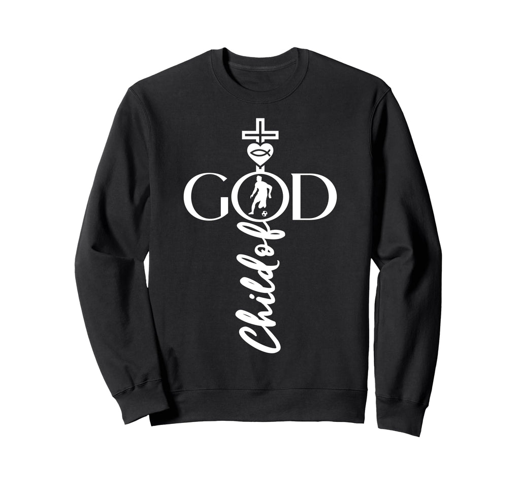 Religious Jesus Soccer Child God Sweatshirt - Unique Graphic Men Women - T-Shirt, Sweatshirt, Hoodie