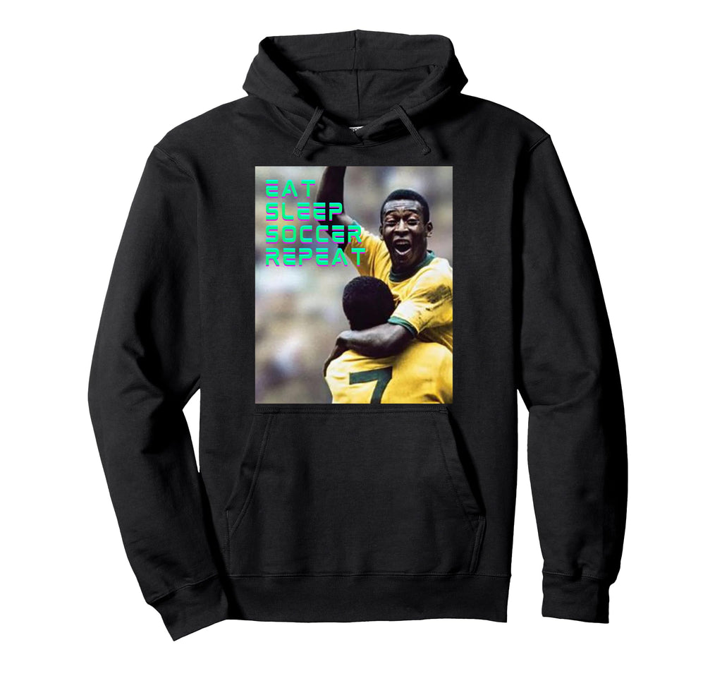 Eat Sleep Soccer Repeat Hoodie - Unique Graphic Unisex - T-Shirt, Sweatshirt, Hoodie