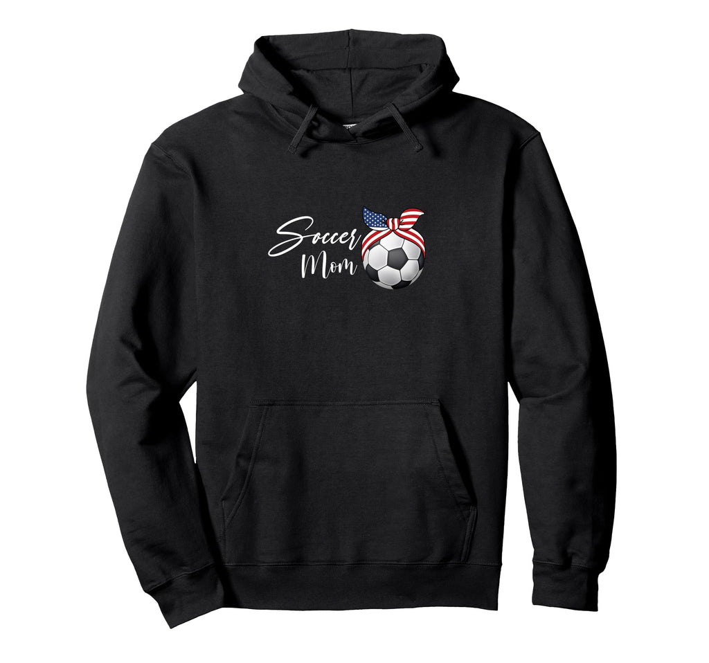 Soccer Mom American Flag Ball Hoodie - Streetwear Style for Adults - T-Shirt, Sweatshirt, Hoodie