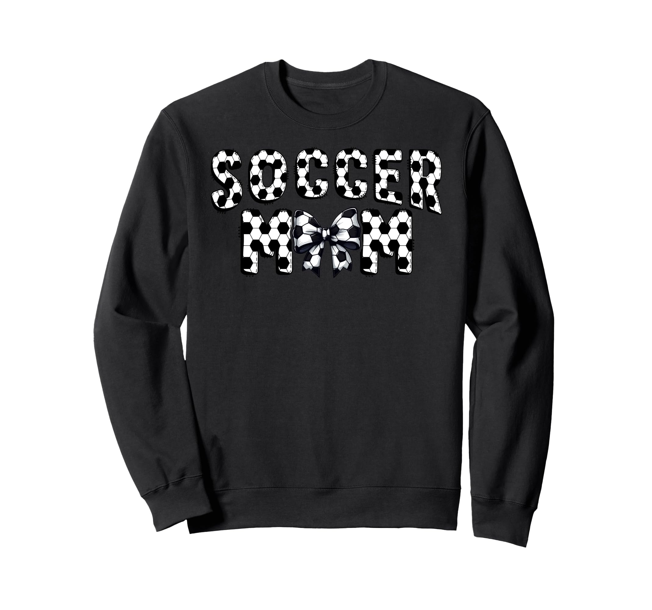 Soccer Mom Pattern Bow Football Sweatshirt - Trendy Graphic for Adults - T-Shirt, Sweatshirt, Hoodie