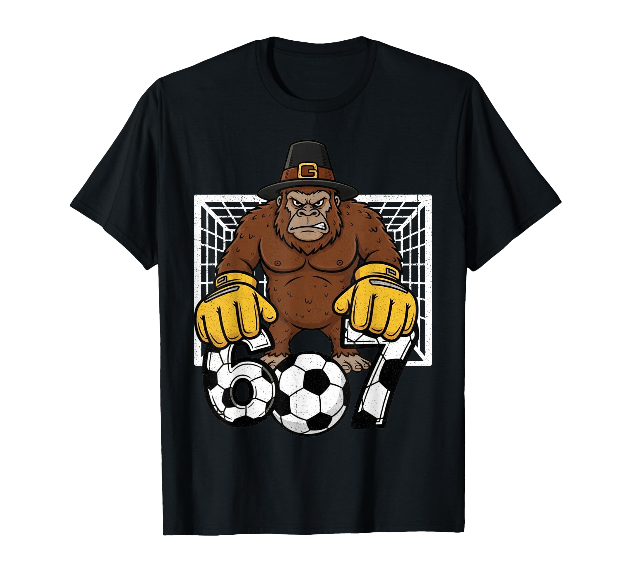 Bigfoot Goalie Soccer 67 Six Seven T-Shirt - Graphic Print Unisex - T-Shirt, Sweatshirt, Hoodie