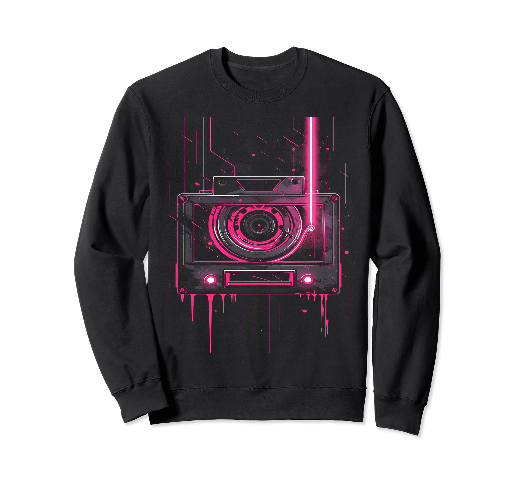 Neon Cassette Tape Gift Sweatshirt - Custom Art Print for Adults - T-Shirt, Sweatshirt, Hoodie