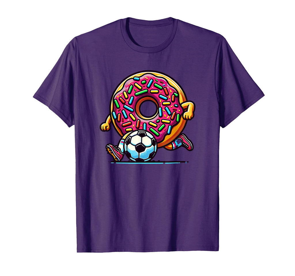 Donut Playing Soccer Funny Sports T-Shirt - Novelty Apparel for Adults - T-Shirt, Sweatshirt, Hoodie