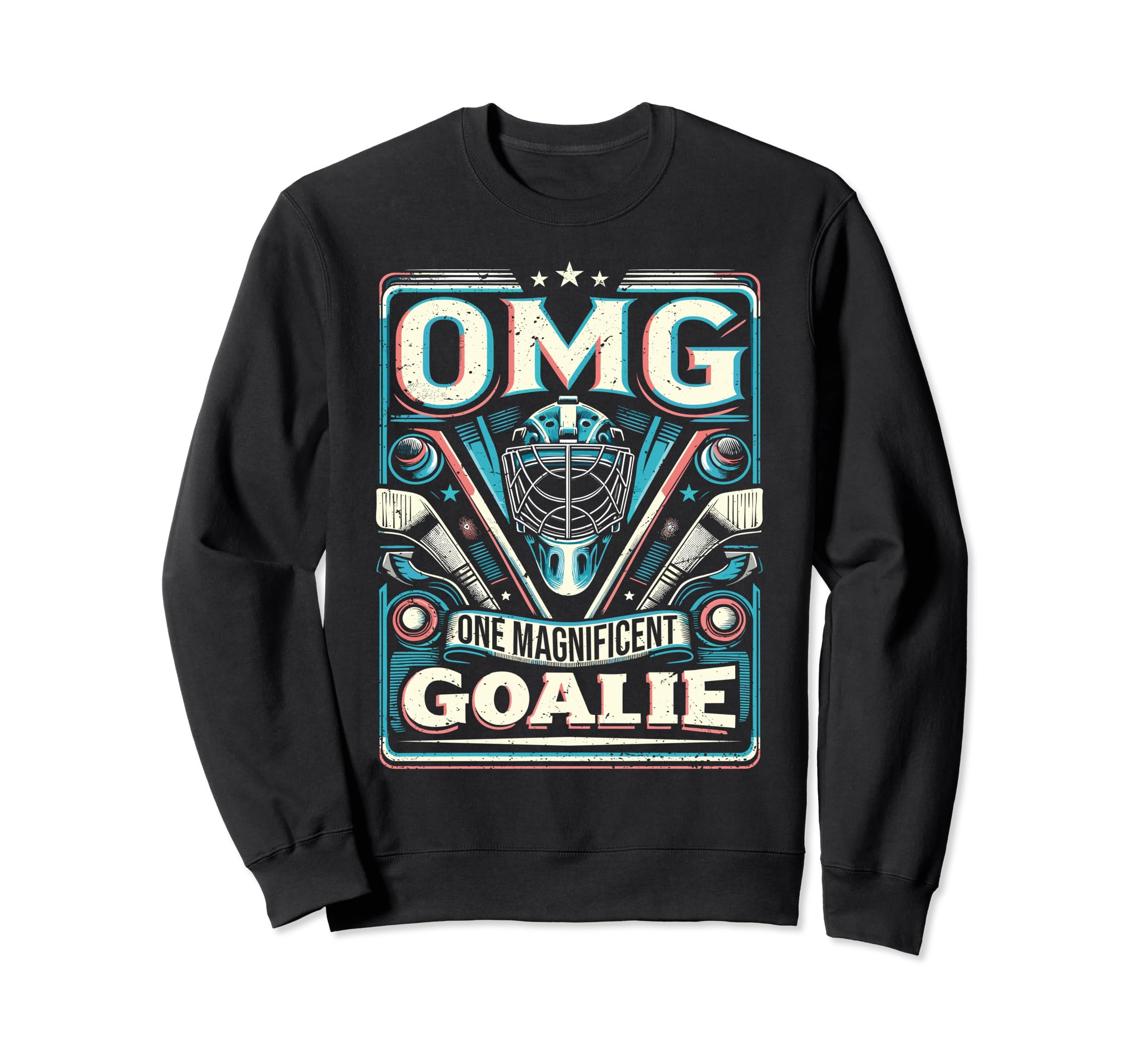 Funny Goalkeeper Ice Hockey Goalie Sweatshirt - Custom Art Print Men Women - T-Shirt, Sweatshirt, Hoodie