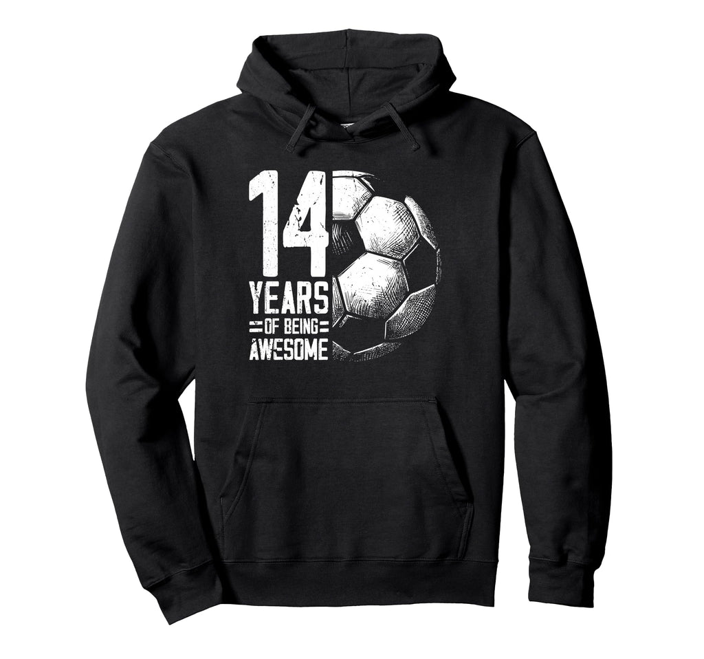 14Th Birthday Soccer Player Football Hoodie - Novelty Apparel for Adults - T-Shirt, Sweatshirt, Hoodie