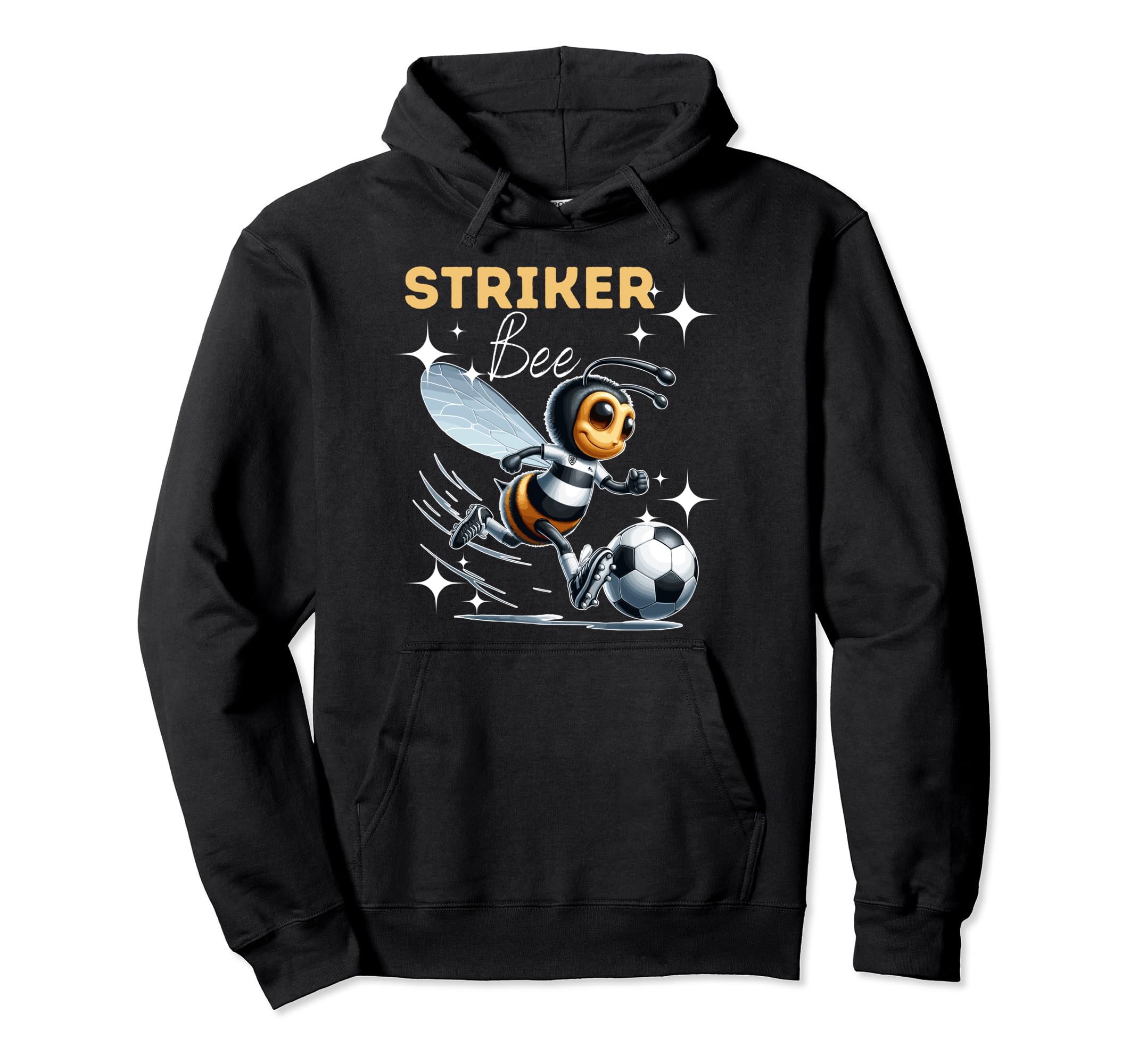 Striker Bee Soccer Enthusiast Hoodie - Graphic Print for Adults - T-Shirt, Sweatshirt, Hoodie