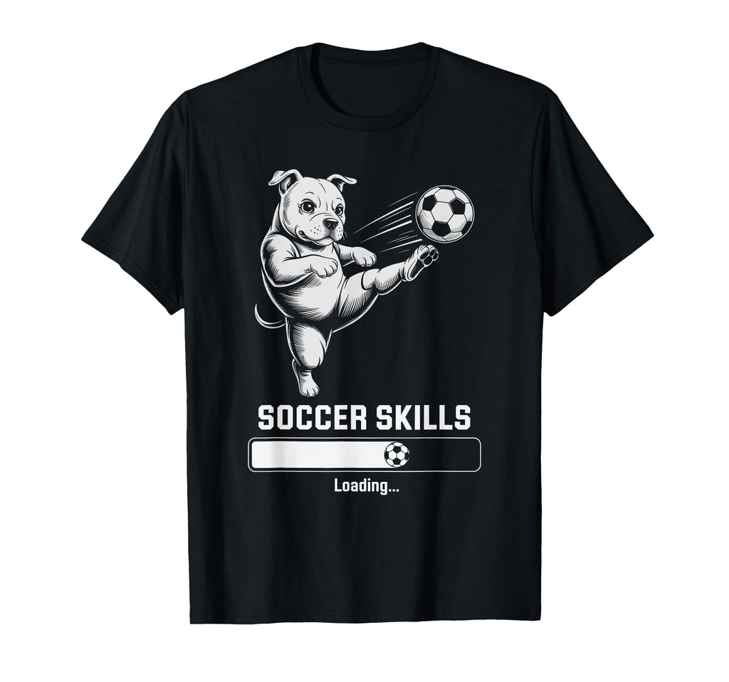 Soccer Pug Skills Loading Dog Score T-Shirt - Minimalist Print for Adults - T-Shirt, Sweatshirt, Hoodie