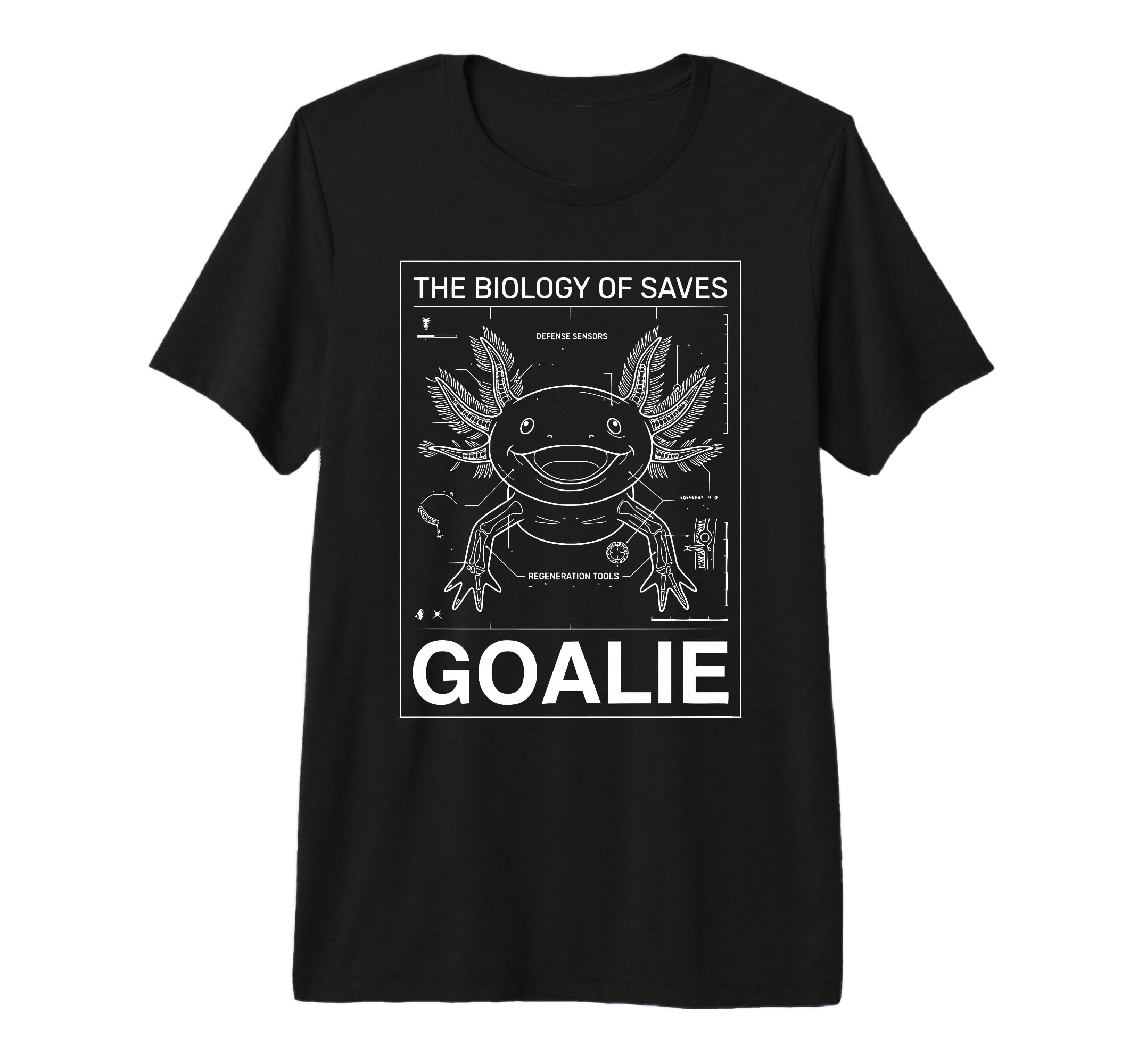 Biology Saves Axolotl Goalie Soccer T-Shirt - Aesthetic Graphic for Adults - T-Shirt, Sweatshirt, Hoodie
