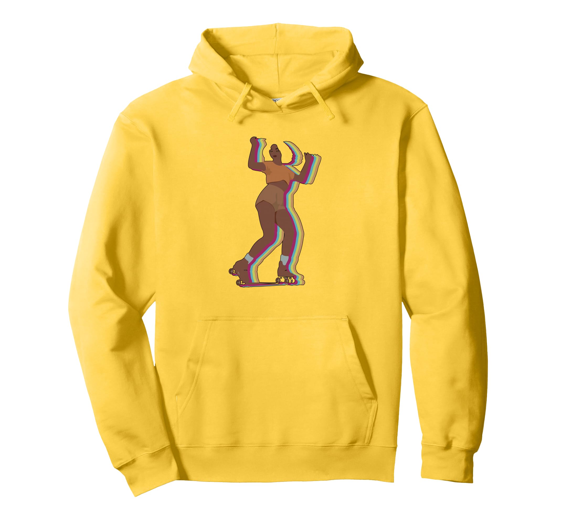 Womens 70S 80S Roller Skating Afro Hoodie - Novelty Apparel Men Women - T-Shirt, Sweatshirt, Hoodie