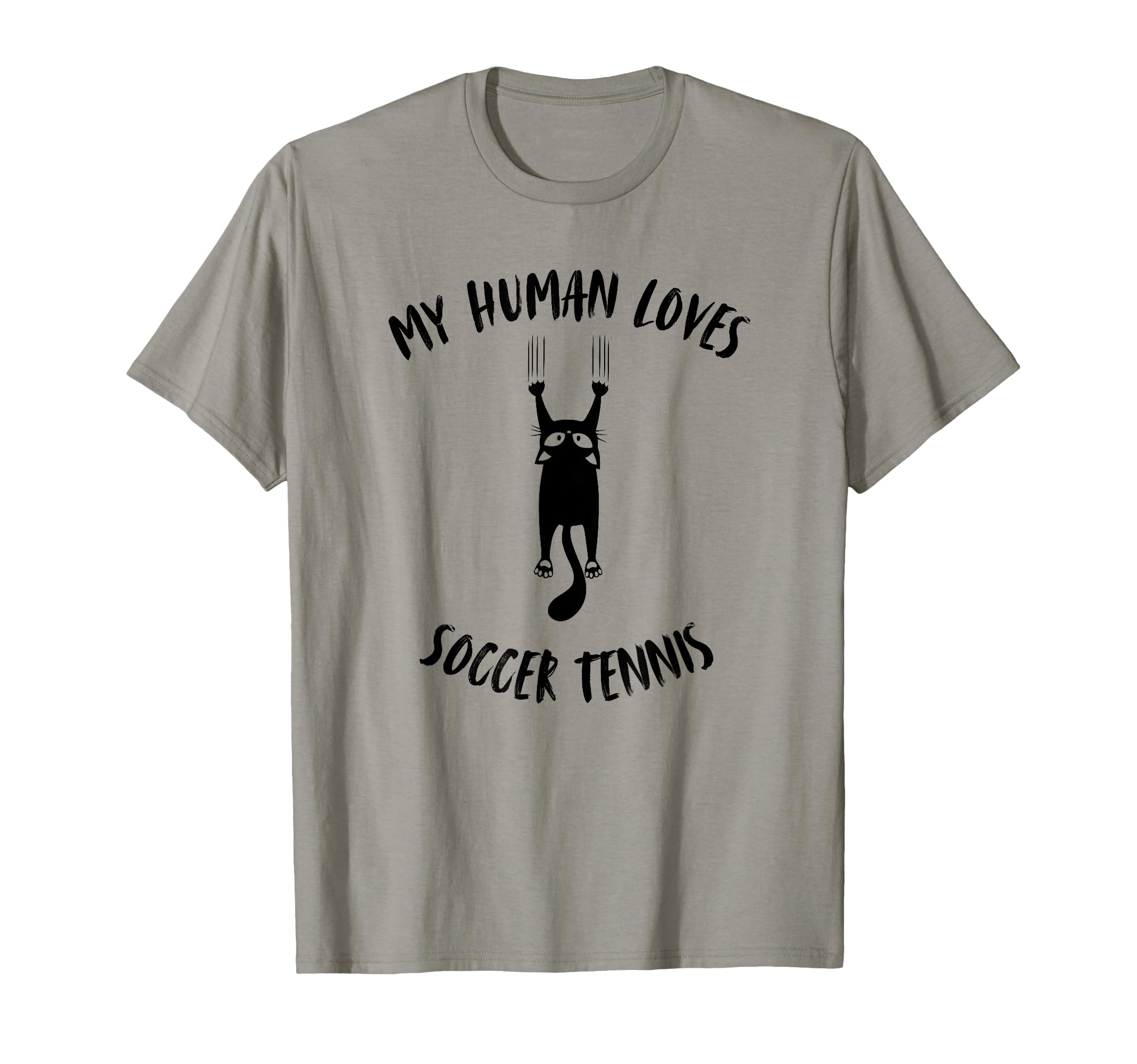 My Human Loves Soccer Tennis Cat Parent T-Shirt - Custom Art Print Unisex - T-Shirt, Sweatshirt, Hoodie