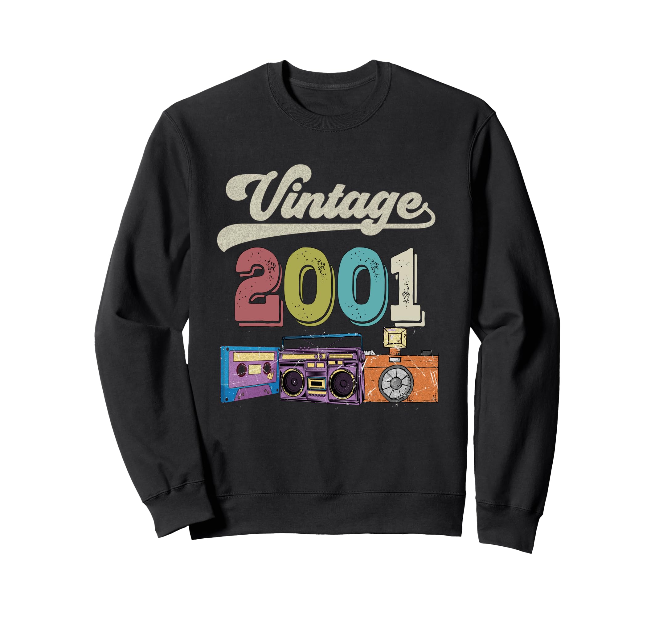 2001 Birthday Funny Old Cassette Sweatshirt - Unique Graphic Men Women - T-Shirt, Sweatshirt, Hoodie