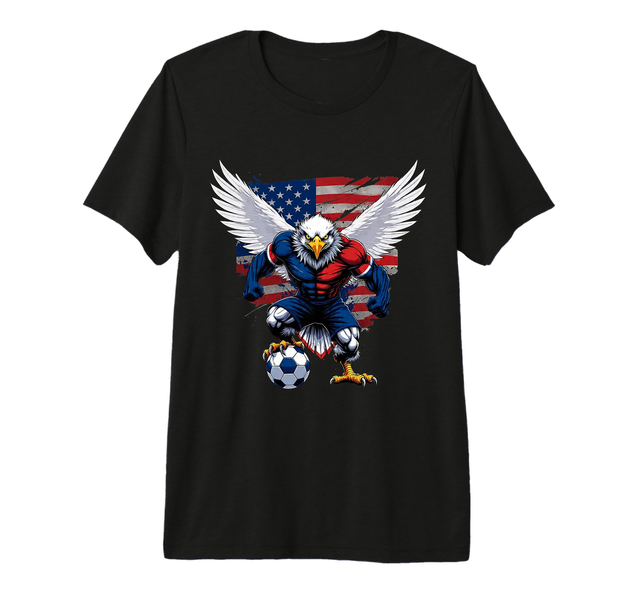 American Soccer Eagle Animal Art T-Shirt - Casual Everyday Wear Men Women - T-Shirt, Sweatshirt, Hoodie