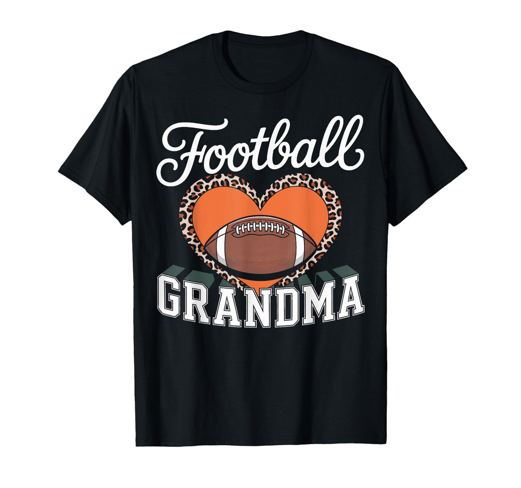 Football Grandma Heart Leopard Soccer T-Shirt - Aesthetic Graphic Unisex - T-Shirt, Sweatshirt, Hoodie