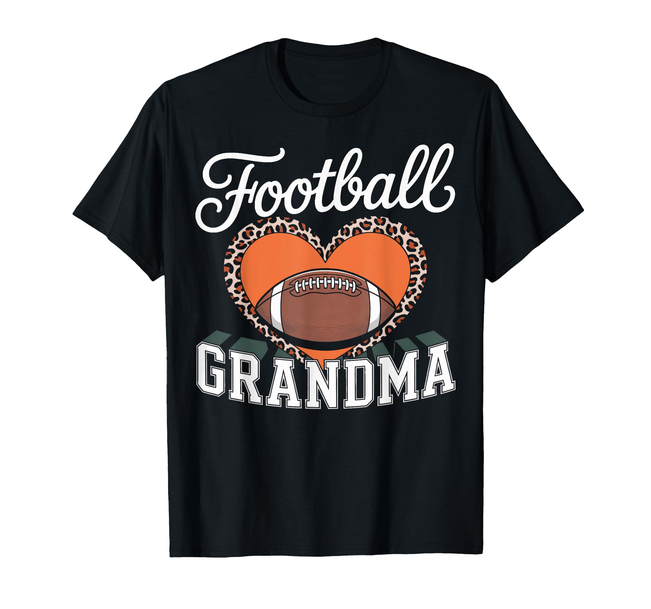 Football Grandma Heart Leopard Soccer T-Shirt - Aesthetic Graphic Unisex - T-Shirt, Sweatshirt, Hoodie