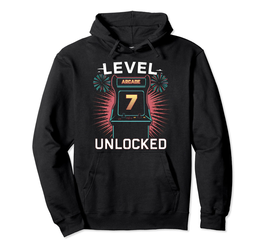 Level 7 Unlocked Video Game 7Th Birthday Hoodie - Novelty Apparel Unisex - T-Shirt, Sweatshirt, Hoodie