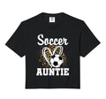 Soccer Auntie Leopard Heart Matching Family Hoodie - Graphic Print Unisex - T-Shirt, Sweatshirt, Hoodie