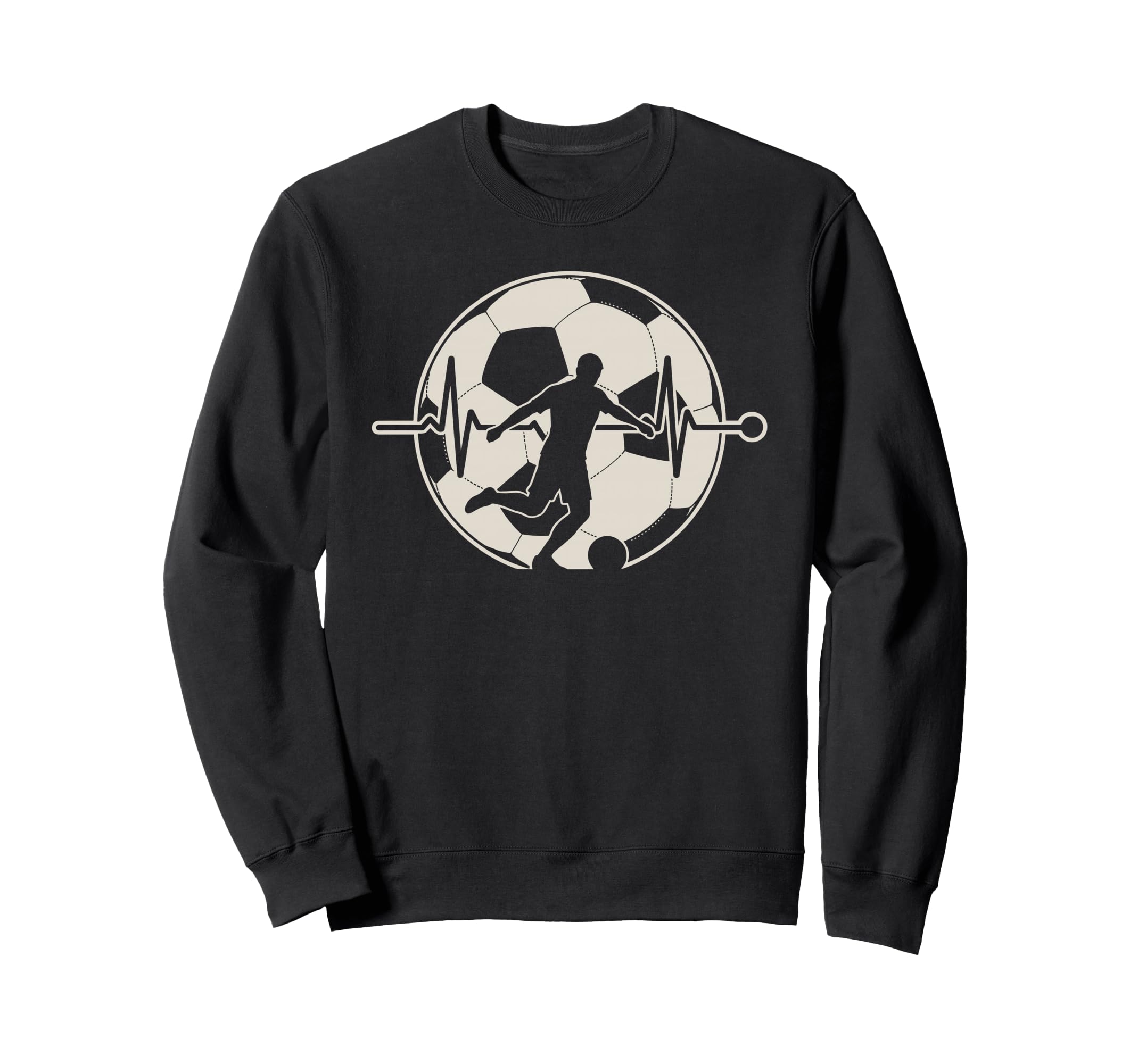 Heartbeat Football Soccer Player Sweatshirt - Minimalist Print Unisex - T-Shirt, Sweatshirt, Hoodie