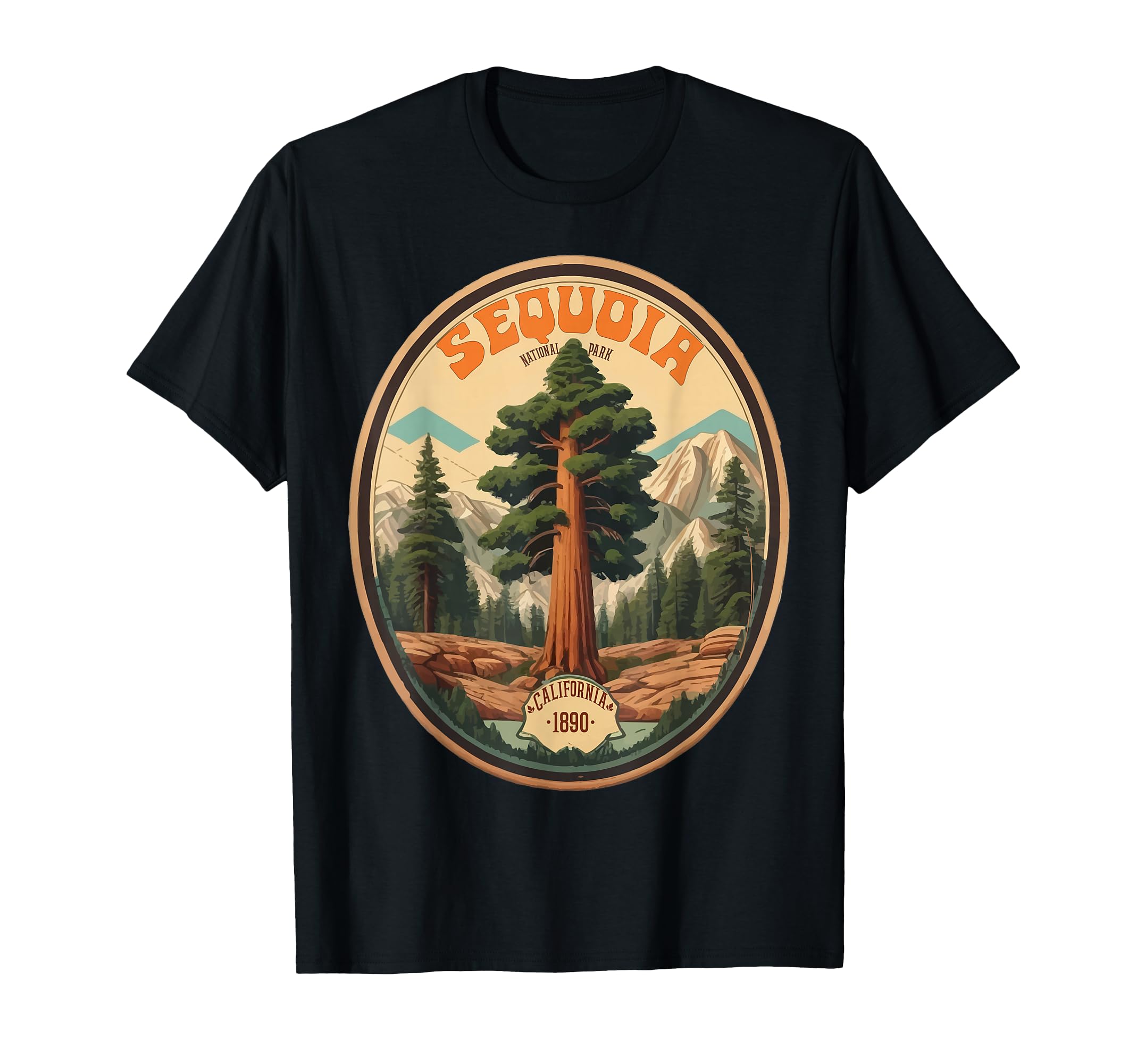 Sequoia National Park Tree Illustration T-Shirt - Custom Art Print Unisex - T-Shirt, Sweatshirt, Hoodie
