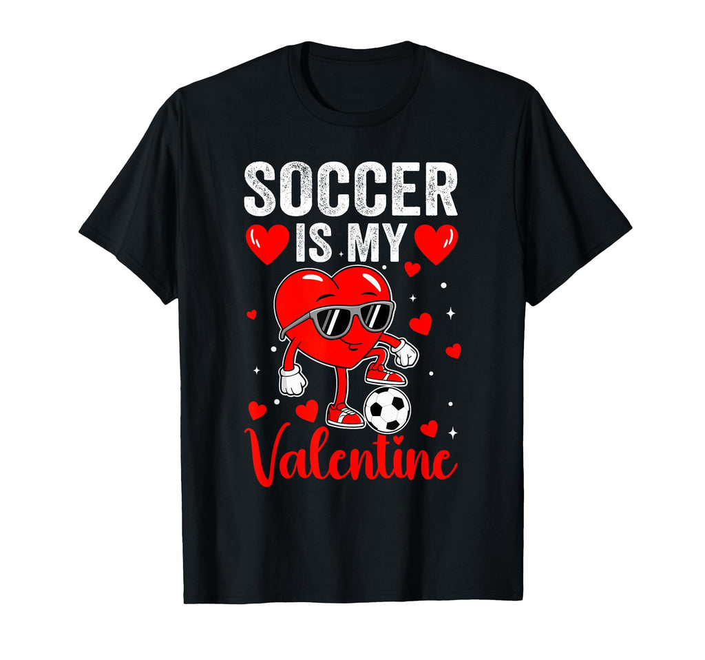 Valentine Soccer Player Heart Sports T-Shirt - Unique Graphic Unisex - T-Shirt, Sweatshirt, Hoodie