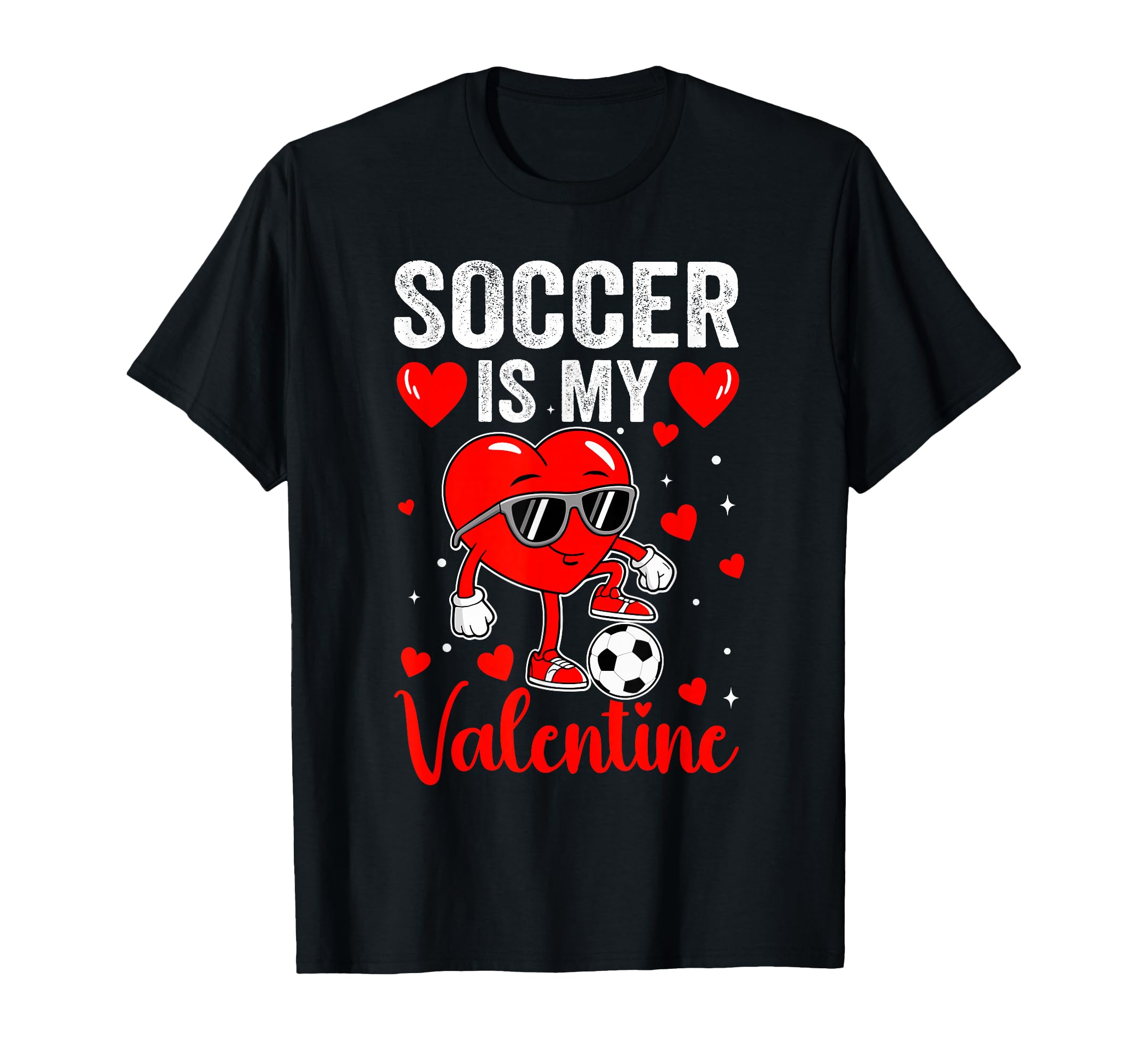 Valentine Soccer Player Heart Sports T-Shirt - Unique Graphic Unisex - T-Shirt, Sweatshirt, Hoodie