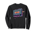 Colorful Line Art Cassette Player Sweatshirt - Graphic Print for Adults - T-Shirt, Sweatshirt, Hoodie