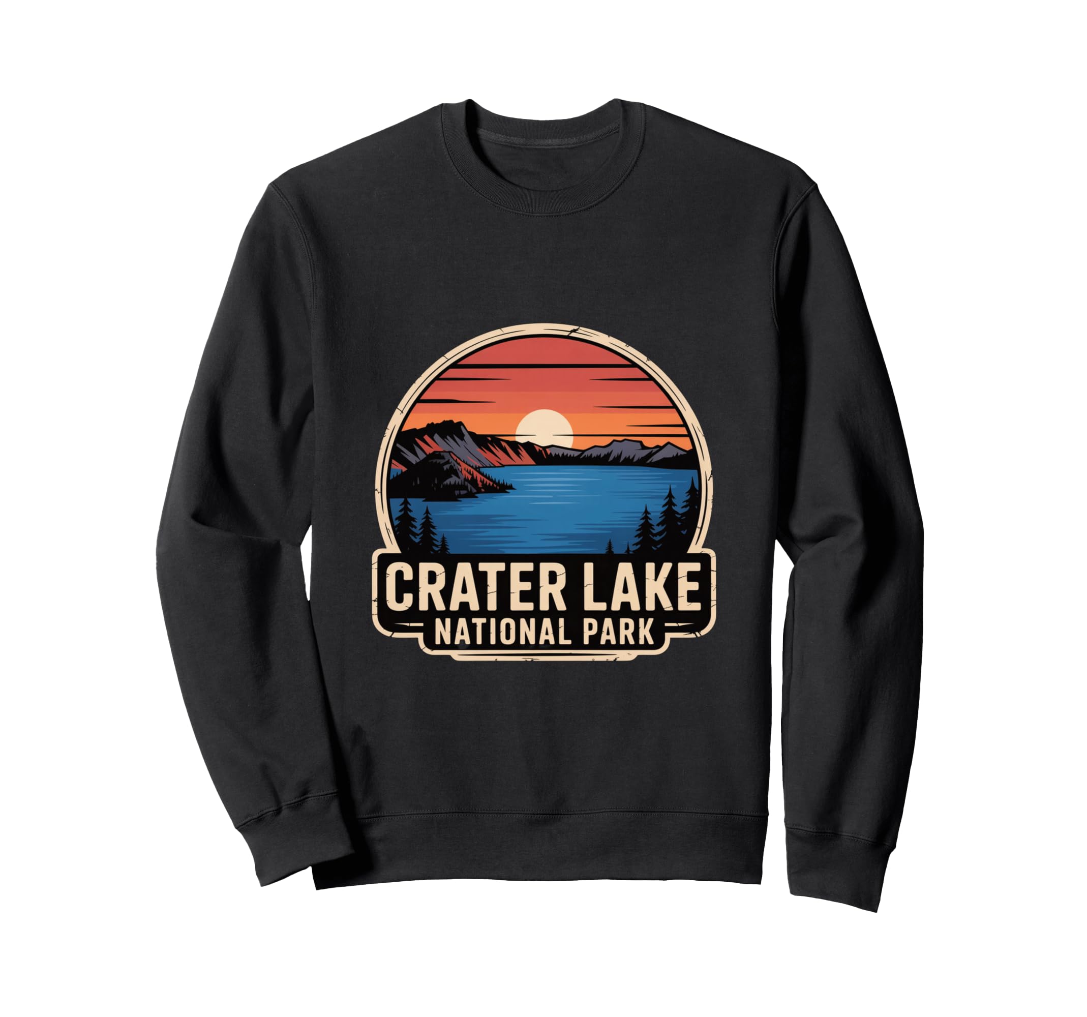 Crater Lake National Park Sunset Sweatshirt - Fun Novelty Design Unisex - T-Shirt, Sweatshirt, Hoodie