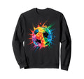 Colorful Splash Art Soccer Football Sweatshirt - Trendy Graphic Men Women - T-Shirt, Sweatshirt, Hoodie