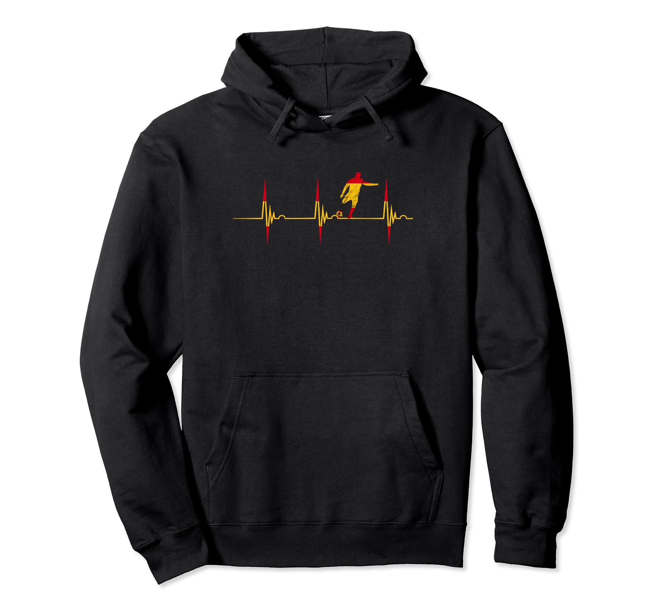 Spain Soccer Player Heartbeat Ekg Pulse Hoodie - Custom Art Print Unisex - T-Shirt, Sweatshirt, Hoodie