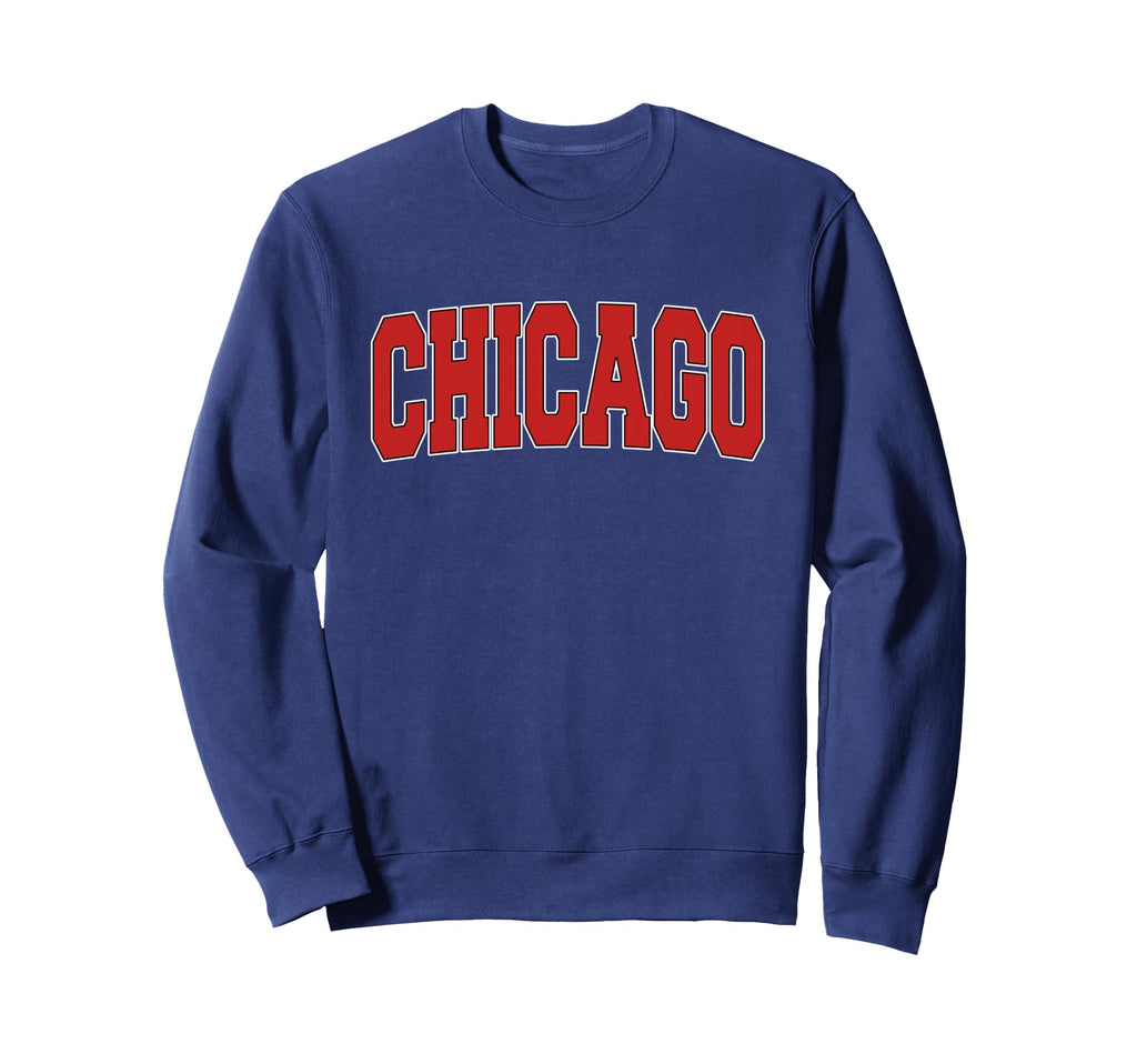 Chicago Il Illinois Varsity Usa Sweatshirt - Casual Everyday Wear Unisex - T-Shirt, Sweatshirt, Hoodie