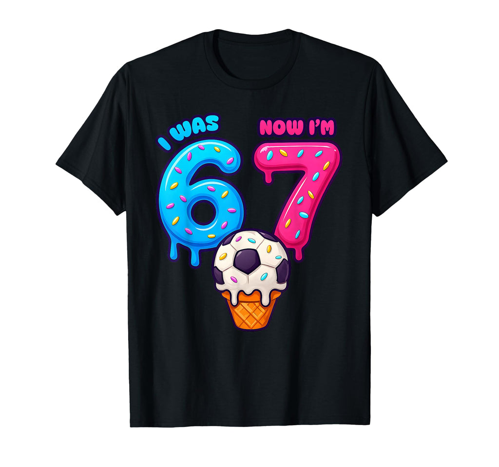 I Was 6 Now Im 7 7Th Birthday Ice Cream T-Shirt - Graphic Print Unisex - T-Shirt, Sweatshirt, Hoodie