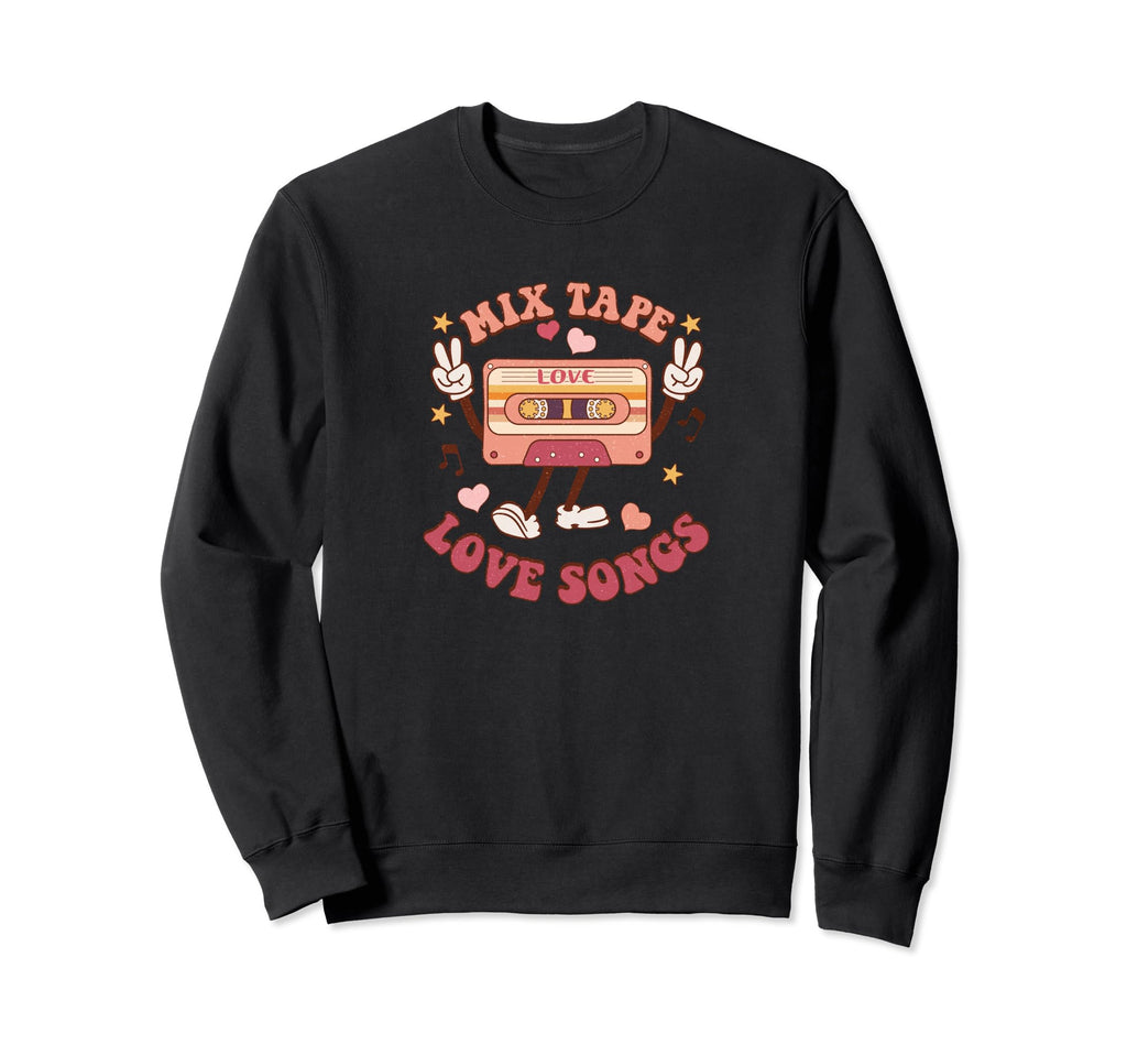 Mix Tape Love Songs Illustrated Sweatshirt - Minimalist Print Unisex - T-Shirt, Sweatshirt, Hoodie