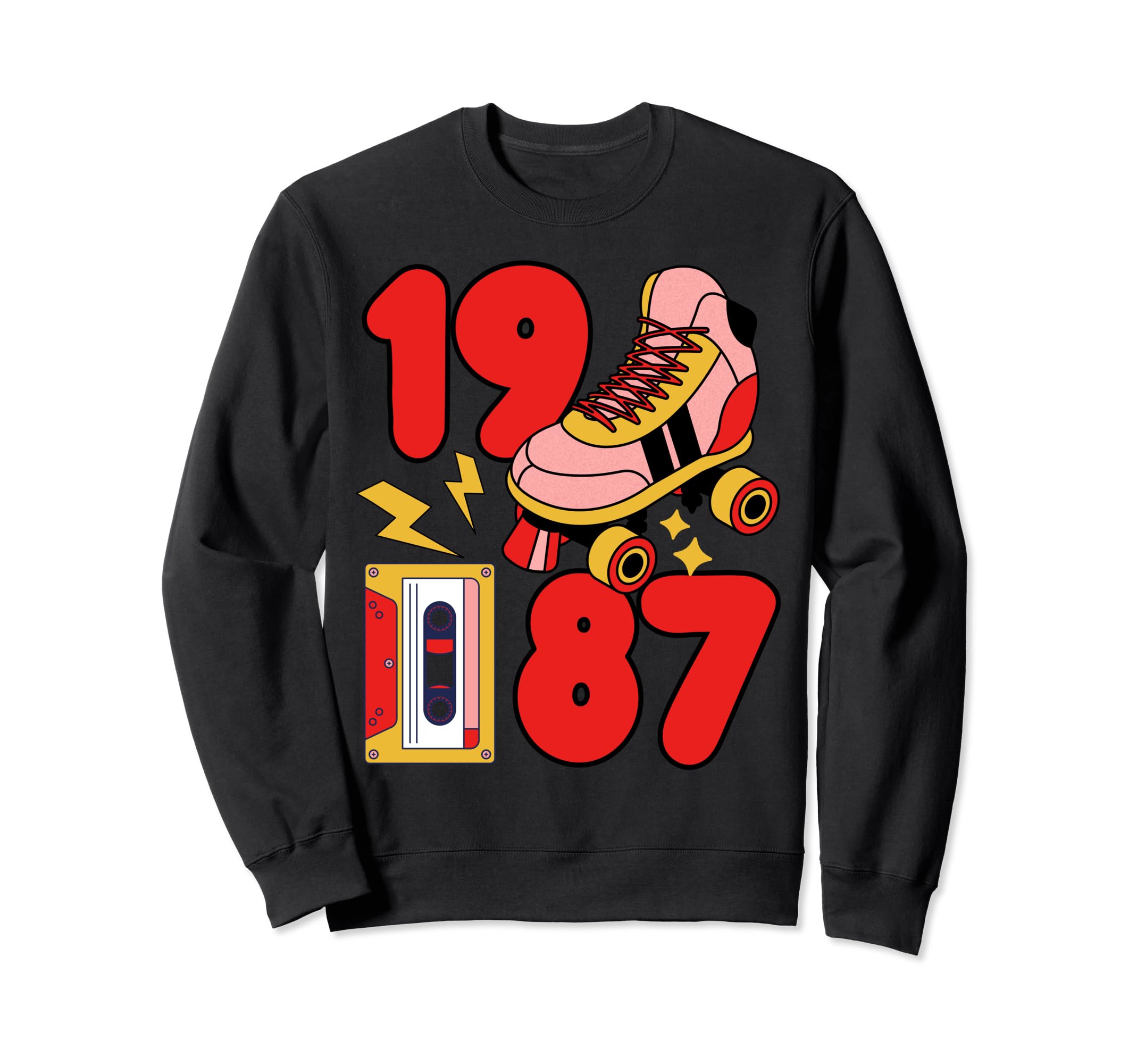 80S Vibes Mixed Tapes Roller Sweatshirt - Casual Everyday Wear Men Women - T-Shirt, Sweatshirt, Hoodie