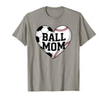 Ball Mom Heart Funny Baseball Soccer Mom T-Shirt - Unique Graphic Unisex - T-Shirt, Sweatshirt, Hoodie