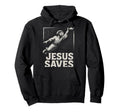 Jesus Saves Soccer Goalie Christian Hoodie - Casual Everyday Wear Unisex - T-Shirt, Sweatshirt, Hoodie