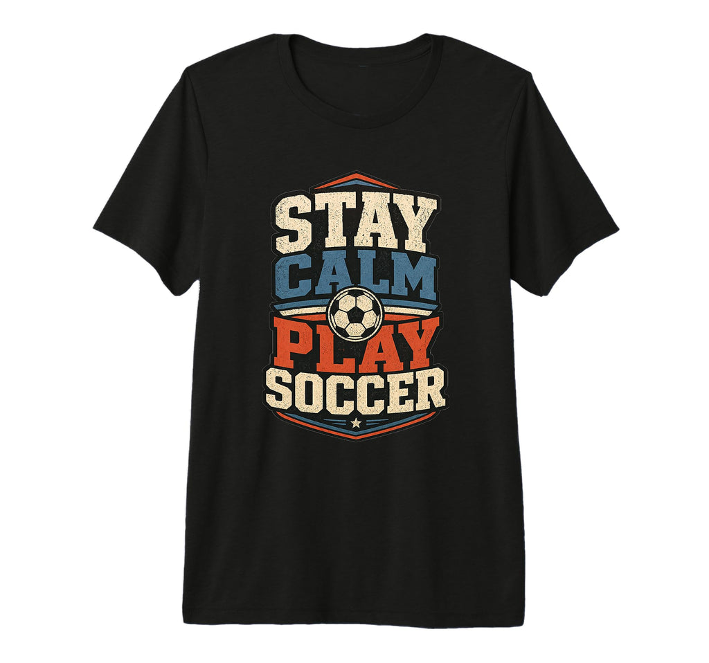 Football Collection Stay Calm And Play T-Shirt - Unique Graphic Men Women - T-Shirt, Sweatshirt, Hoodie