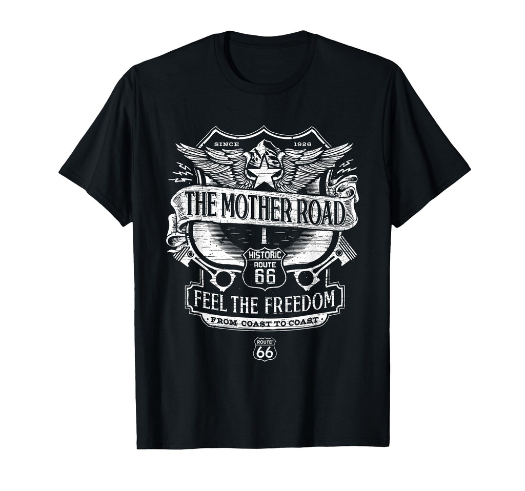 Route 66 Mother Road Crest T-Shirt - Trendy Graphic Unisex - T-Shirt, Sweatshirt, Hoodie