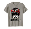 Soccer Messy Bun Proud Mom Baseball Scarf T-Shirt - Novelty Apparel Unisex - T-Shirt, Sweatshirt, Hoodie